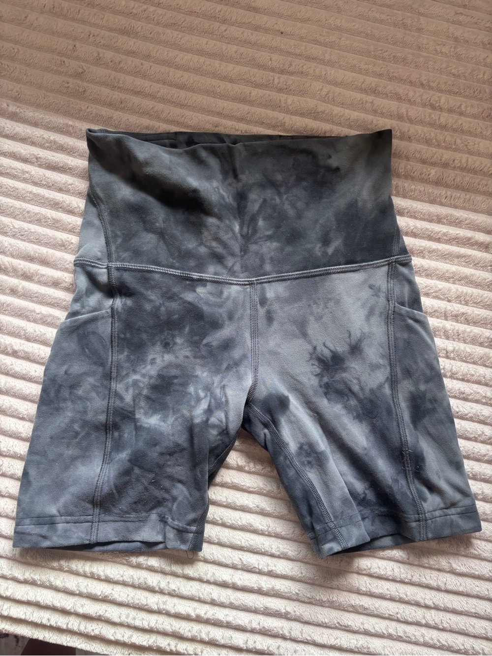 lululemon athletica High-Rise Black Tie-Dye Bike Shorts